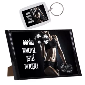 Dopóki walczysz, jesteś zwycięzcą - ramka ze zdjęciem + brelok - fitness sport