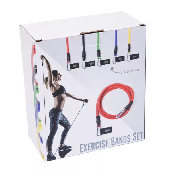 Gumy oporowe Guma oporowa do ćwiczeń - Exercise bands set - 10 elementów