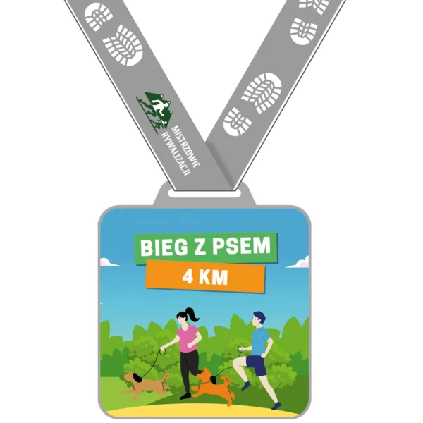 Bieg z psem 4 km - biegi wirtualne wyzwanie biegowe sportowe